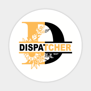 Floral Dispatcher Split color Thin Gold Line Magnet